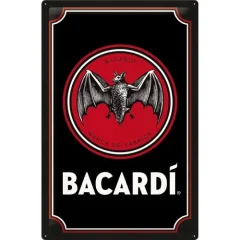 Retro tabla-kovinska 40 x 60 cm Bacardi - Logo Black