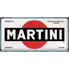 Retro tabla-kovinska 25 x 50 cm Martini - Logo White