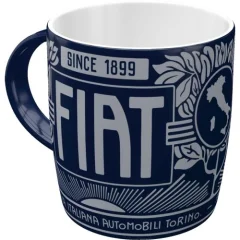 Keramična skodelica retro motiv Fiat - Since 1899 Logo Blue