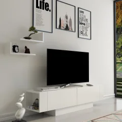HANAH HOME Matera - White, White TV omarica