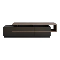 HANAH HOME Pia - Black, Walnut TV omarica