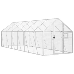 vidaXL Ptičnica srebrna 1,79x6x1,85 m aluminij