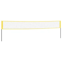 vidaXL Mreža za badminton rumena in črna 600x155 cm PE tkanina