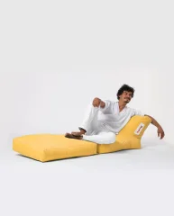 ATELIER DEL SOFA Siesta Sofa Bed Pouf - Yellow vrtna sedežna vreča