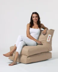ATELIER DEL SOFA Siesta Sofa Bed Pouf - Mink sedežna vreča