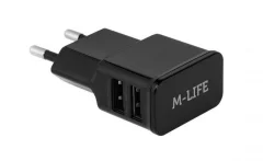 Polnilec AC za telefoneM-LIFE 2xUSB, hitro polnjenje, 2A