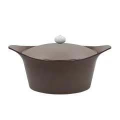 Kozica s pokrovom Incredible Cocotte Mocha 24cm / rjavo-siva / aluminij