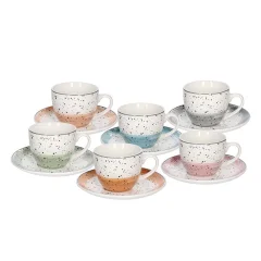 Set skodelica za čaj s podstavkom Sienna 200ml / 6 kos / porcelan