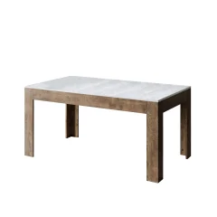 ITAMOBY Bibi Mix (90x160/220 cm) - bela, barva nog: oreh - raztegljiva jedilna miza