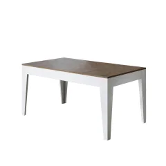 ITAMOBY Cico Mix (90x160/220 cm) - oreh, barva nog: bela - raztegljiva jedilna miza