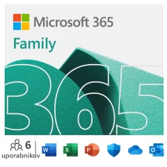 MICROSOFT Microsoft 365 Family (angleški) 1-letna naročnina pisarniški paket