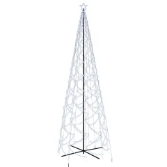 vidaXL Novoletna jelka stožec 1400 hladno belih LED lučk 160x500 cm