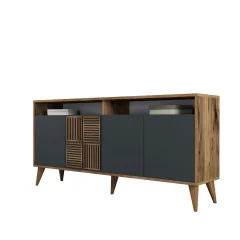 HANAH HOME Milan 160 - Walnut, Anthracite konzolna miza