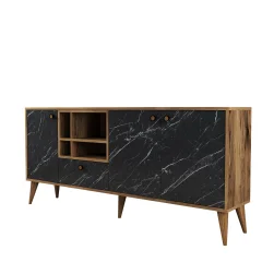 HANAH HOME Napoli - Black Marble konzolna miza