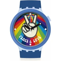 Ura moška Swatch PEACE HAND LOVE (Ø 47 mm)