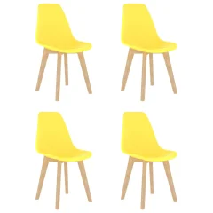 vidaXL Jedilni stoli 4 kosi rumena plastika