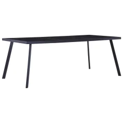 vidaXL Jedilna miza črna 200x100x75 cm kaljeno steklo