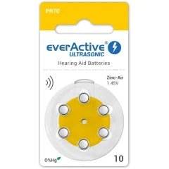 everActive Ultrasonic A10 - PR70, 6x, Cink-Zračna baterija za slušne aparate