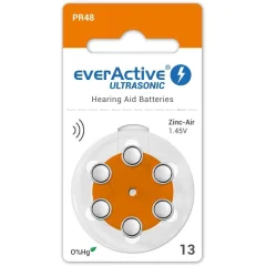 everActive Ultrasonic A13 - PR48, 6x, Cink-Zračna baterija za slušne aparate