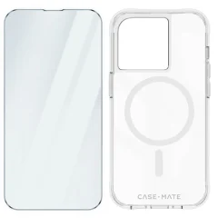 MagSafe iPhone 15 Pro Max Case 9H kaljeno steklo, mat ohišje - prozorno