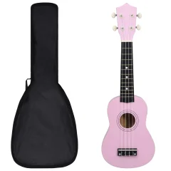 vidaXL Otroški ukulele soprano s torbo roza 21"