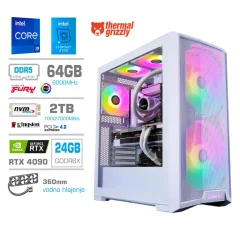 Računalnik MEGA TWR S10 i9-14900K/RTX4090/64GB-DDR5/2TB-4.0/2TB-4.0/1000W/Brez OS/bela RGB