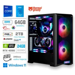 Računalnik MEGA TWR S10 i9-14900K/RTX4090/64GB-DDR5/2TB-4.0/1000W/Win11Home/črna RGB