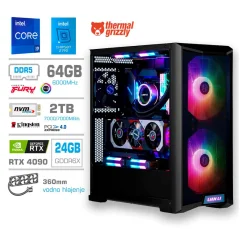 Računalnik MEGA TWR S10 i9-14900K/RTX4090/64GB-DDR5/2TB-4.0/1000W/Brez OS/črna RGB