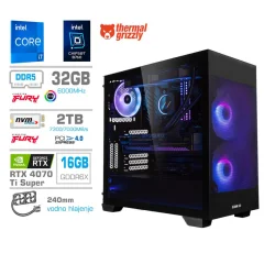 Računalnik MEGA MT S7X GAMER i7-14700KF/RTX4070Ti Super/32GB-DDR5/2TB-4.0/750W/Brez OS/črna RGB