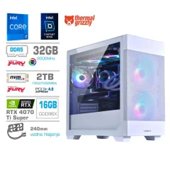 Računalnik MEGA MT S7X GAMER i7-14700KF/RTX4070Ti Super/32GB-DDR5/2TB-4.0/750W/Brez OS/bela RGB