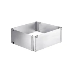 Raztegljiv obroč za torto 15,5-28cmxh8cm / pravokoten / inox