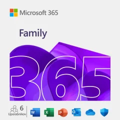 MICROSOFT 365 Family Mac/Win - slovenski - 1 letna naročnina