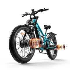 GUNAI-M2 Električno kolo, 2 x 750 W motor, 48 V 17,5 Ah baterija, Top 60 km/h, hidravlične disk zavore, Cyan Blue