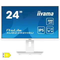 Monitor Iiyama 60,5 cm (23,8&quot;) XUB2492HSU-W6 1920x1080 100Hz IPS 0,4ms HDMI DisplayPort 4xUSB3,2 Pivot Zvočniki  sRGB99% ProLite bele barve