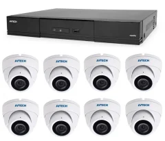 Komplet kamer 1x AVTECH NVR AVH1109 in 8x 8MPX IP Dome kamera AVTECH DGM8208SVAT + 8x UTP kabel 1x RJ45 - 1x RJ45 Cat5e 15m!