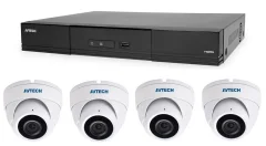 Komplet kamer 1x AVTECH NVR AVH1109 in 4x 8MPX IP Dome kamera AVTECH DGM8208SVAT + 4x UTP kabel 1x RJ45 - 1x RJ45 Cat5e 15m!