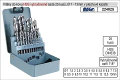 MAGG PROFI Svedri za kovinsko brušeno 1-13mm HSS 25 kosov, komplet svedrov