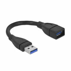 Delock podaljšek USB 3.0 A-A  15cm črn 82776