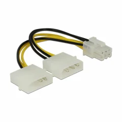 Delock adapter DC 2x Molex M - 6pin za PCIe grafične kart. 0,15m 82315