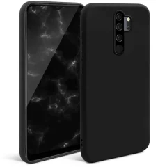 Moozy Minimalist Silikonski ovitek Series za Xiaomi Redmi Note 8 Pro, črn - tanek mehak TPU ovitek z mat površino