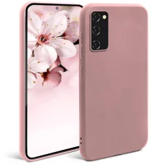 Moozy Minimalist Silikonski ovitek Series za Samsung S20, Rose Beige - Matte Finish Slim Soft TPU Cover