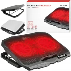 LED rdeča hladilna podloga za prenosni računalnik 4x ventilator 2x USB