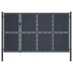 vidaXL Vrtna vrata iz jekla 350x150 cm antracitna