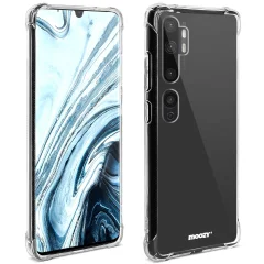 Moozy Shock Proof Silikonski ovitek za Xiaomi Mi Note 10, Xiaomi Mi Note 10 Pro - prozoren, kristalno čist ovitek za telefon, mehak TPU ovitek