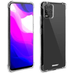 Moozy Shock Proof Silikonski ovitek za Xiaomi Mi 10 Lite 5G - prozoren, kristalno čist ovitek za telefon, mehak TPU ovitek