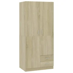 vidaXL Garderobna omara sonoma hrast 80x52x180 cm inženirski les