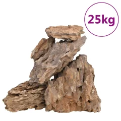vidaXL Zmajev kamen 25 kg mešane barve 10-30 cm