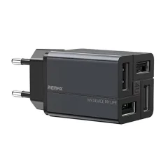 Remaxov omrežni polnilec, RP-U43, 4x USB, 3,4A (črn)