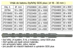 MAGG Štirirobni sveder za beton SDS plus 30x1000mm