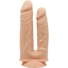 Silexd - Model 1 Realistični penis vibrator z dvojno penetracijo Premium Silexpan Silicone 17,5 / 19,5 cm